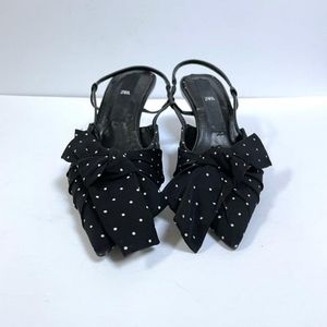 Zara Slingback Polka Dot Kitten Heel